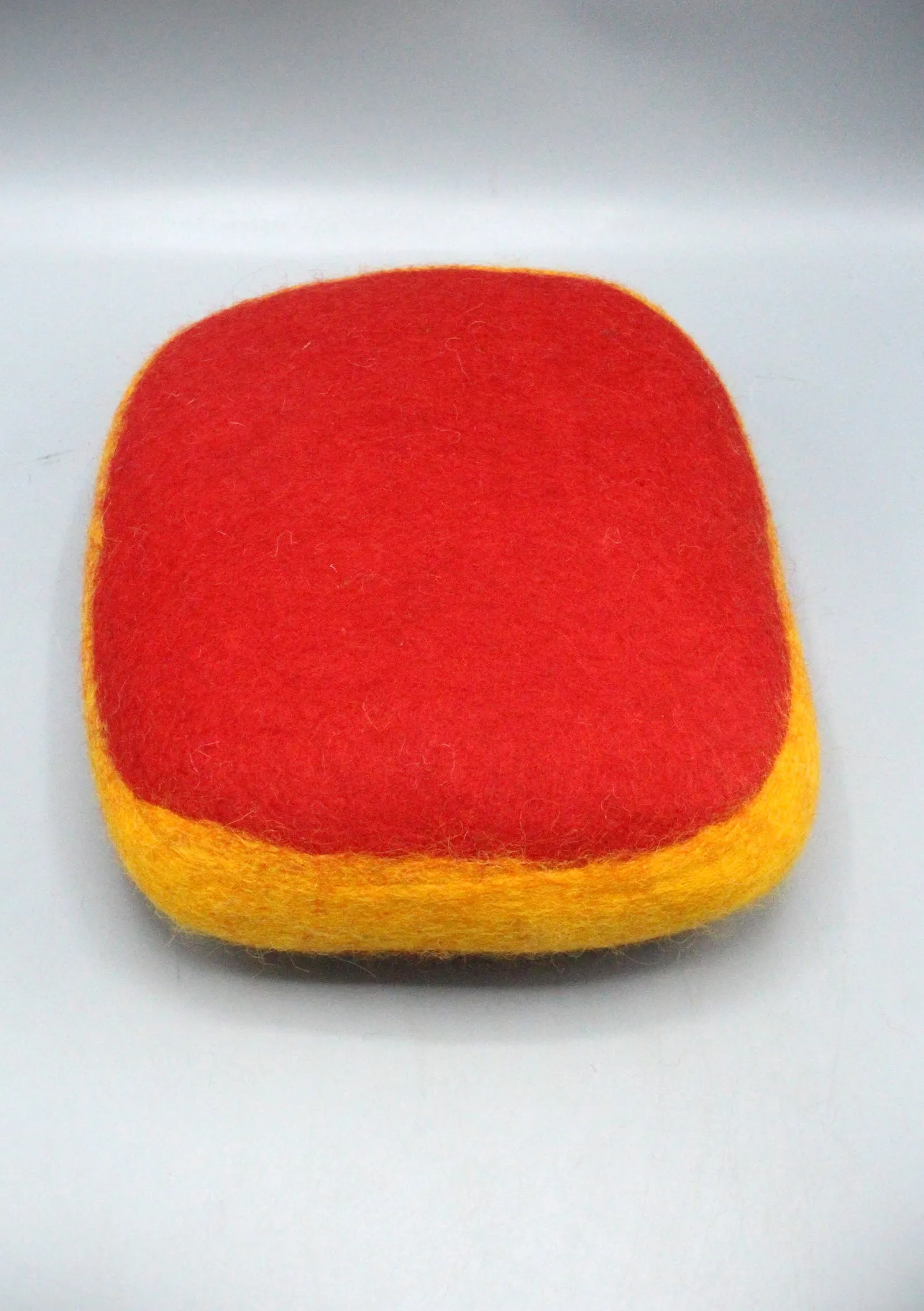 Red and Orange Felt Meditation Cushion