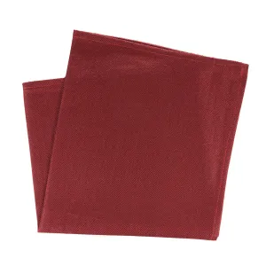 Red Silk & Wool Herringbone Pocket Square