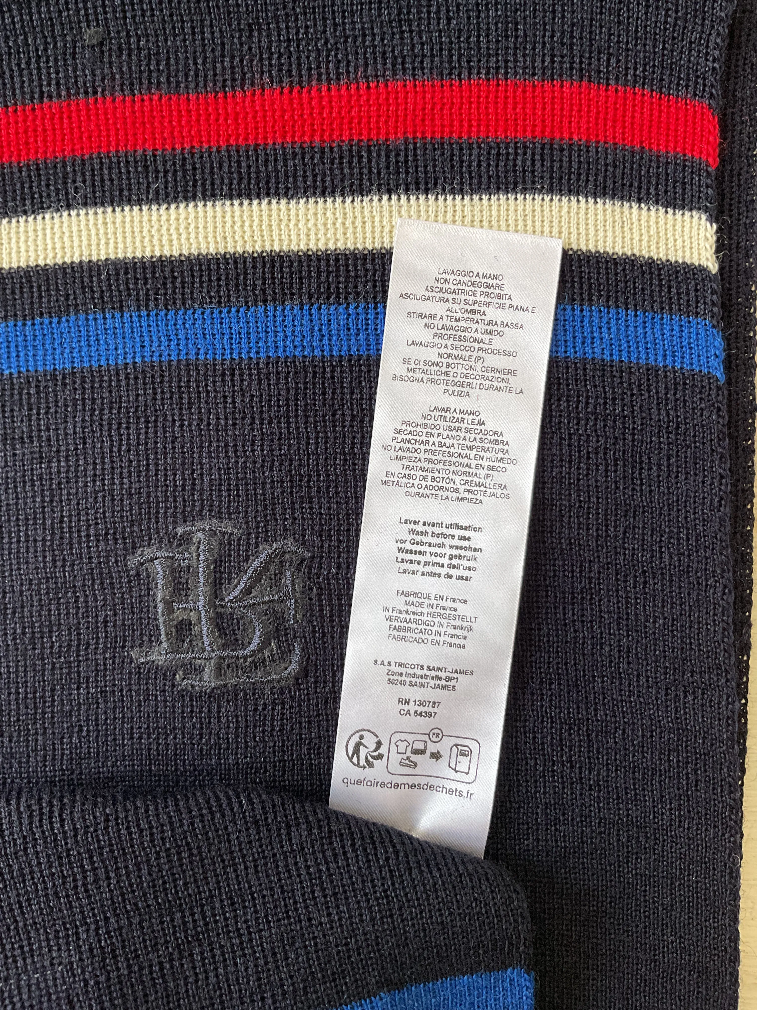 Saint James x Élysée Red, White and Blue Woollen Scarf