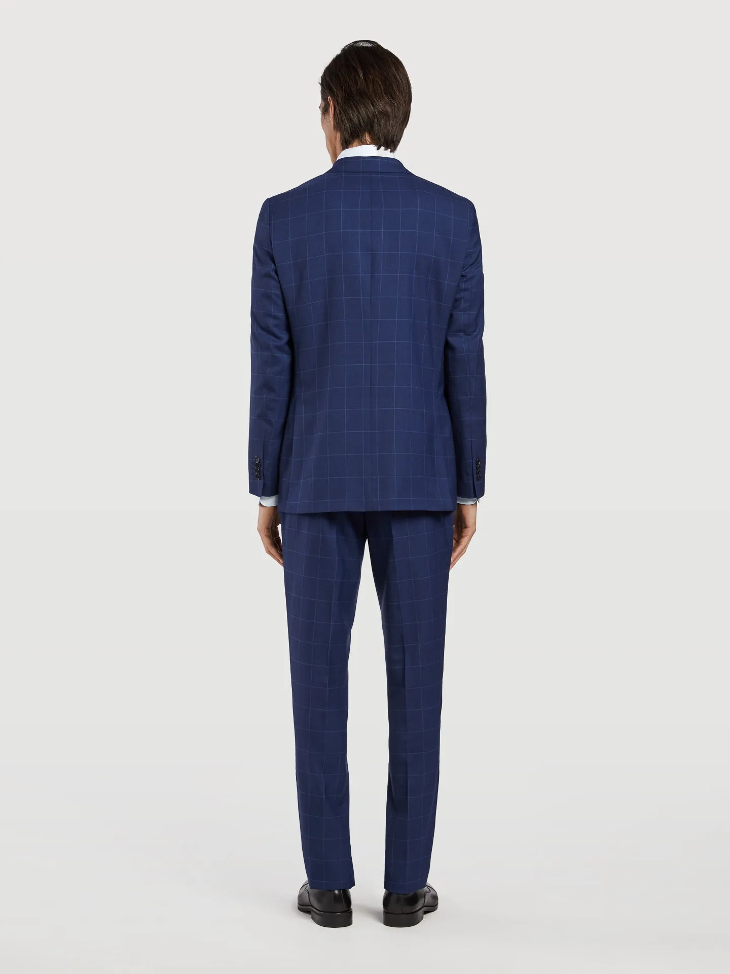 Slim fit windowpane checks 3 pieces suit