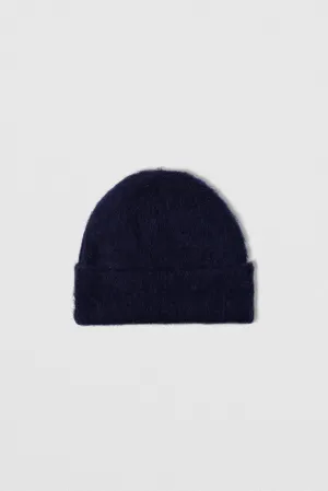 Solid Brushed Hat Ink Alpaca