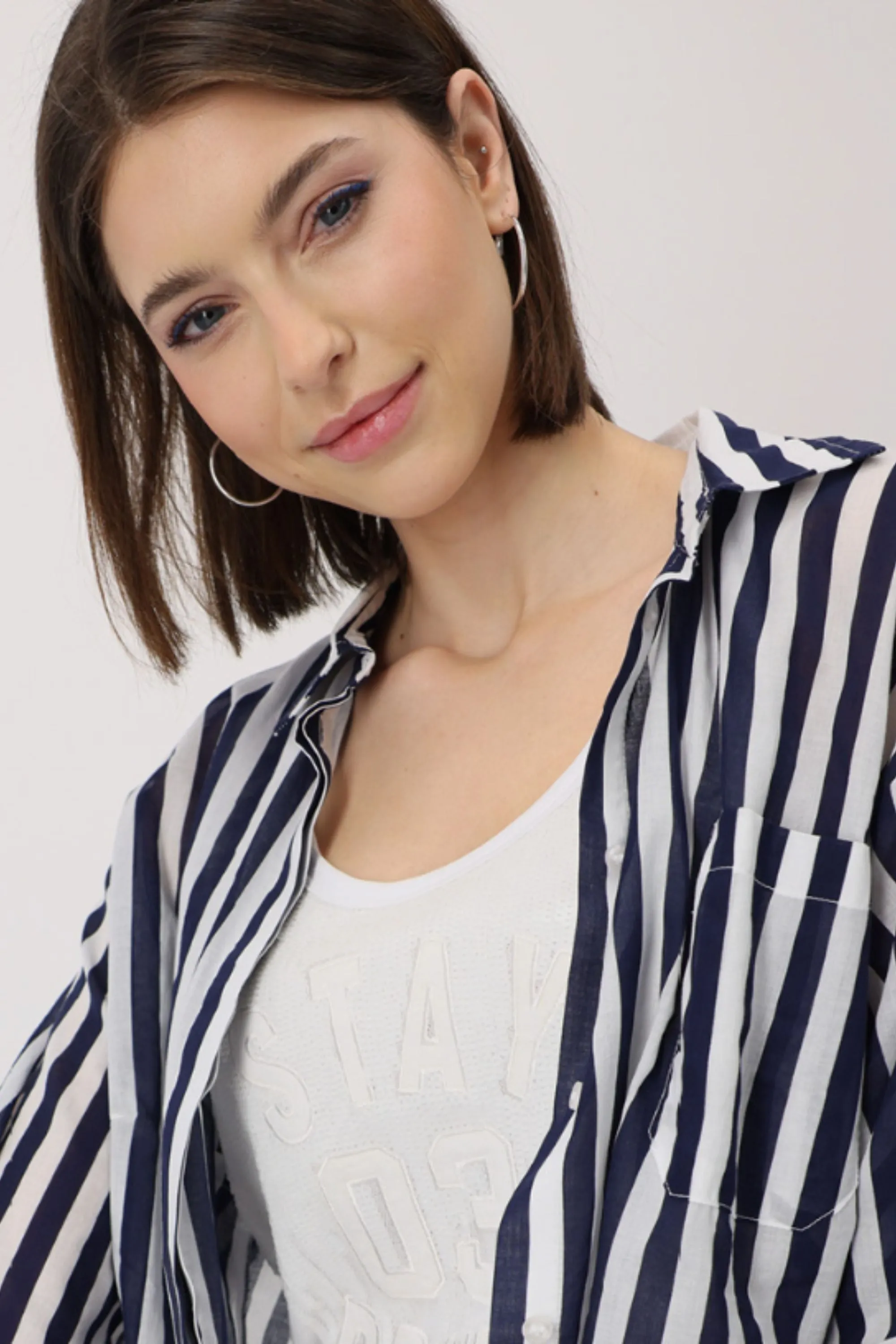 STRIPE BLOUSE - 408845MNR
