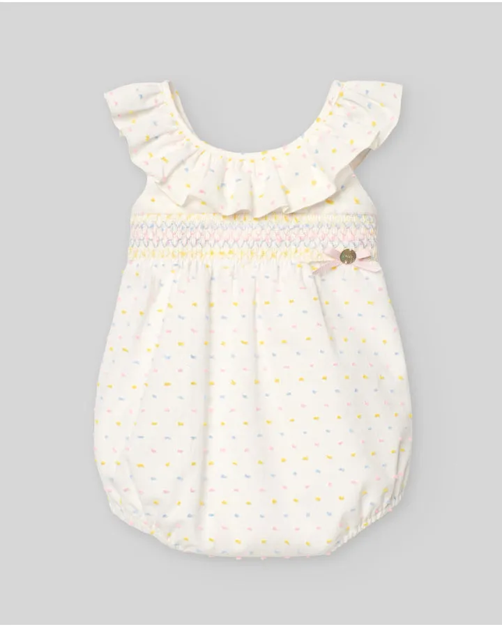 Swiss Dot Smocked Bubble