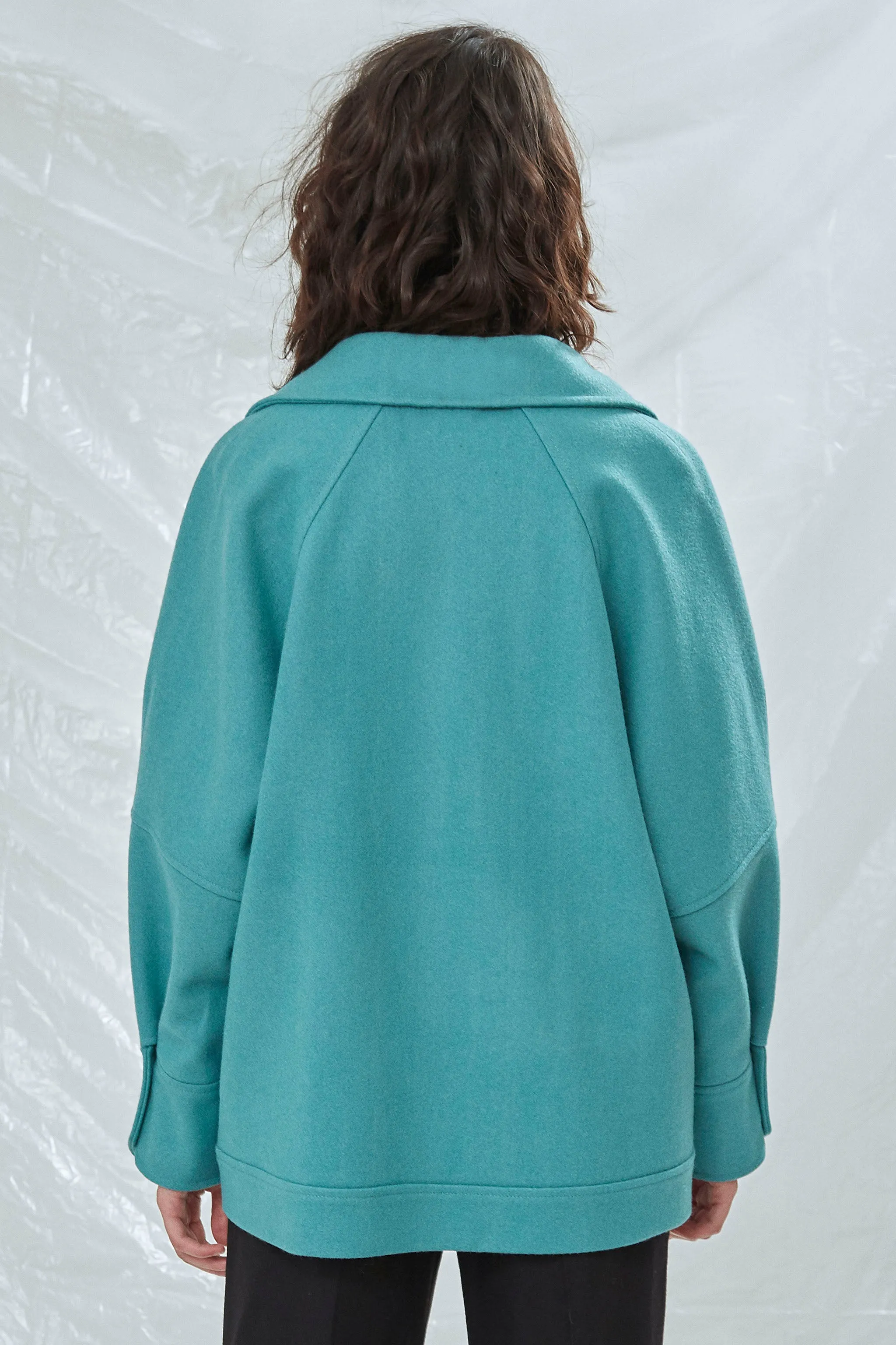 Terry Wool Blend Jacket in Green
