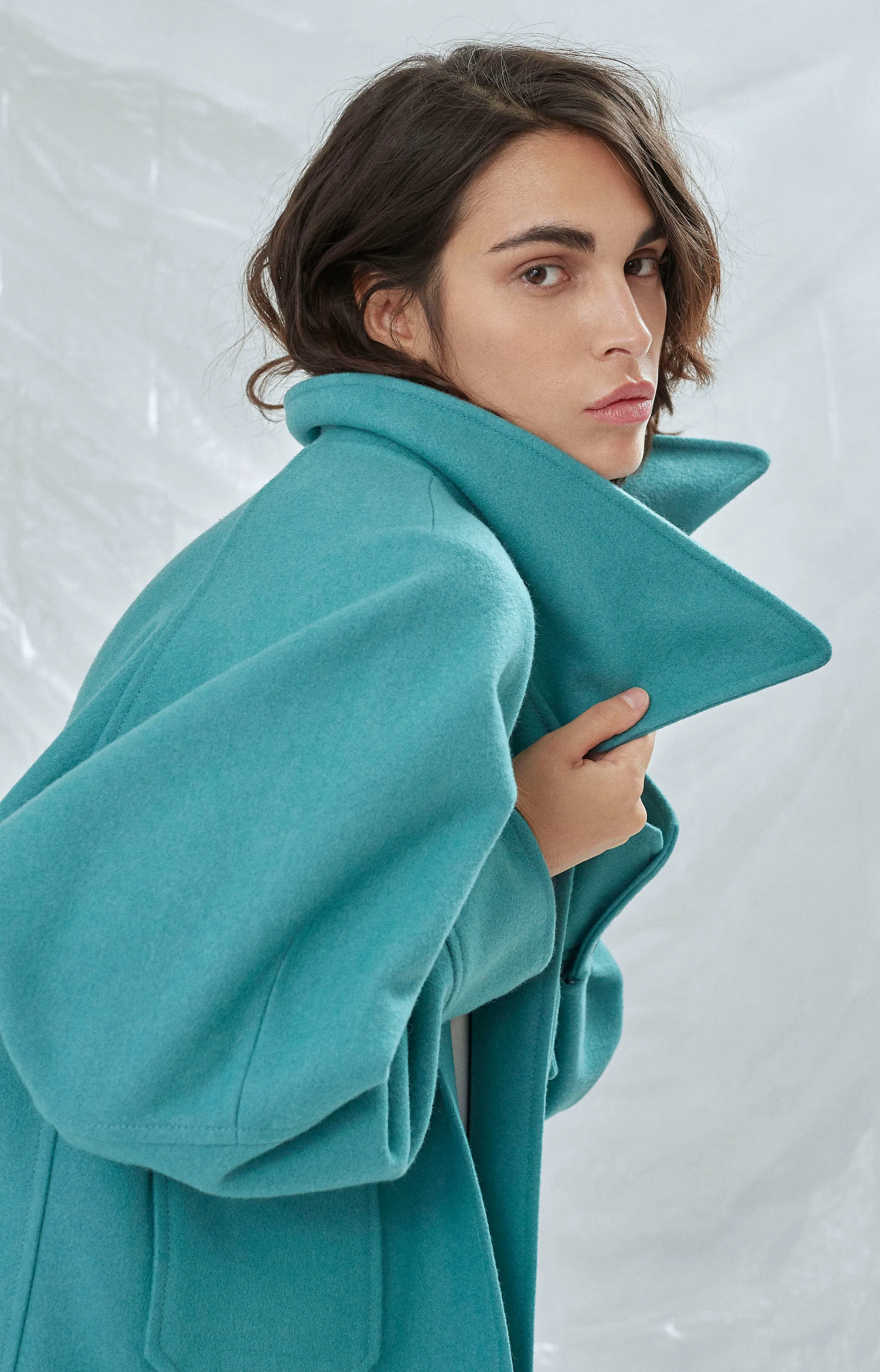 Terry Wool Blend Jacket in Green