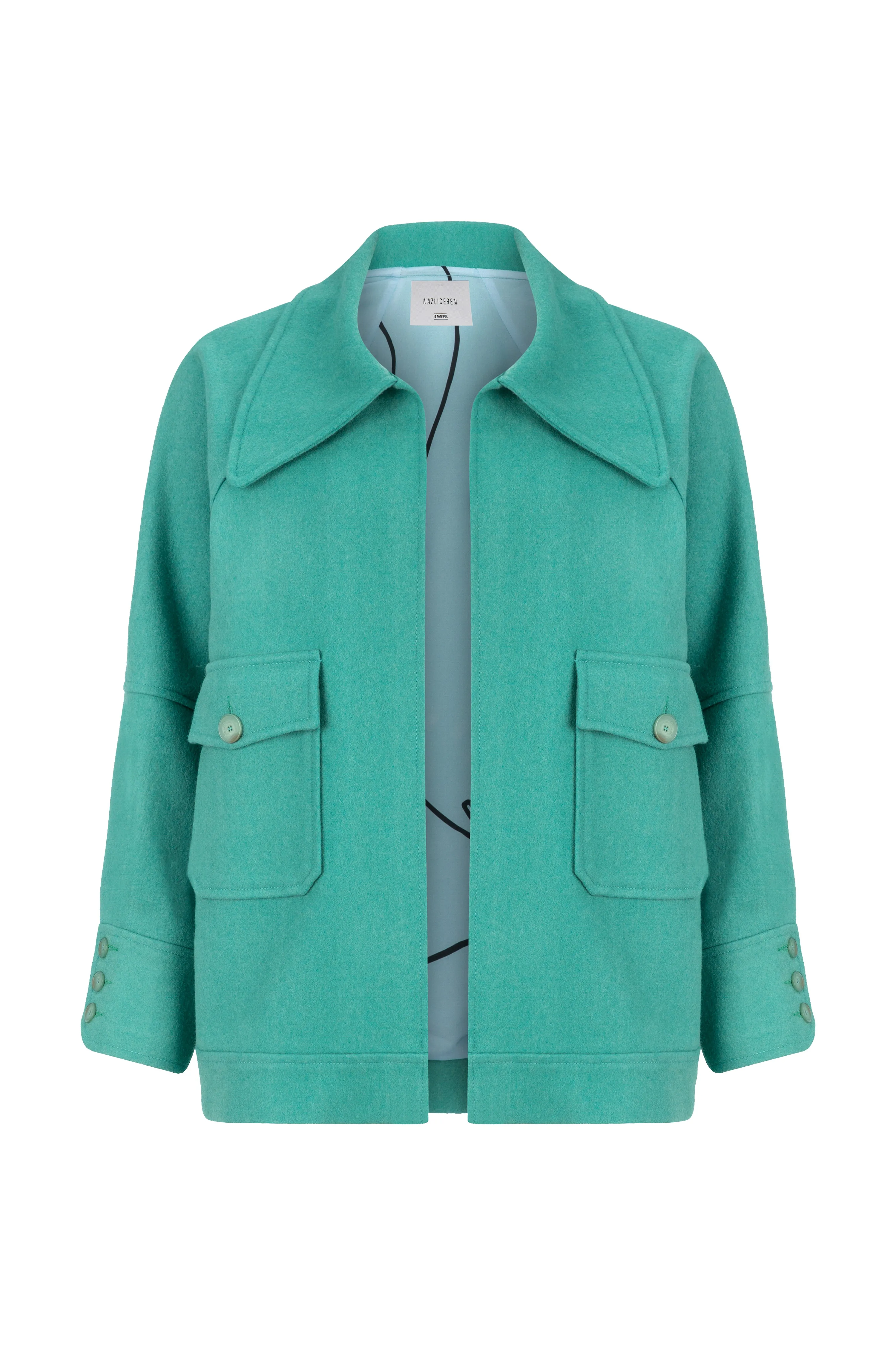 Terry Wool Blend Jacket in Green