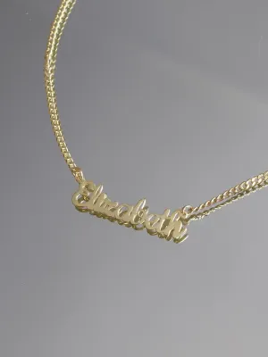 Thick Chain Name Necklace, 925 Sterling Silver
