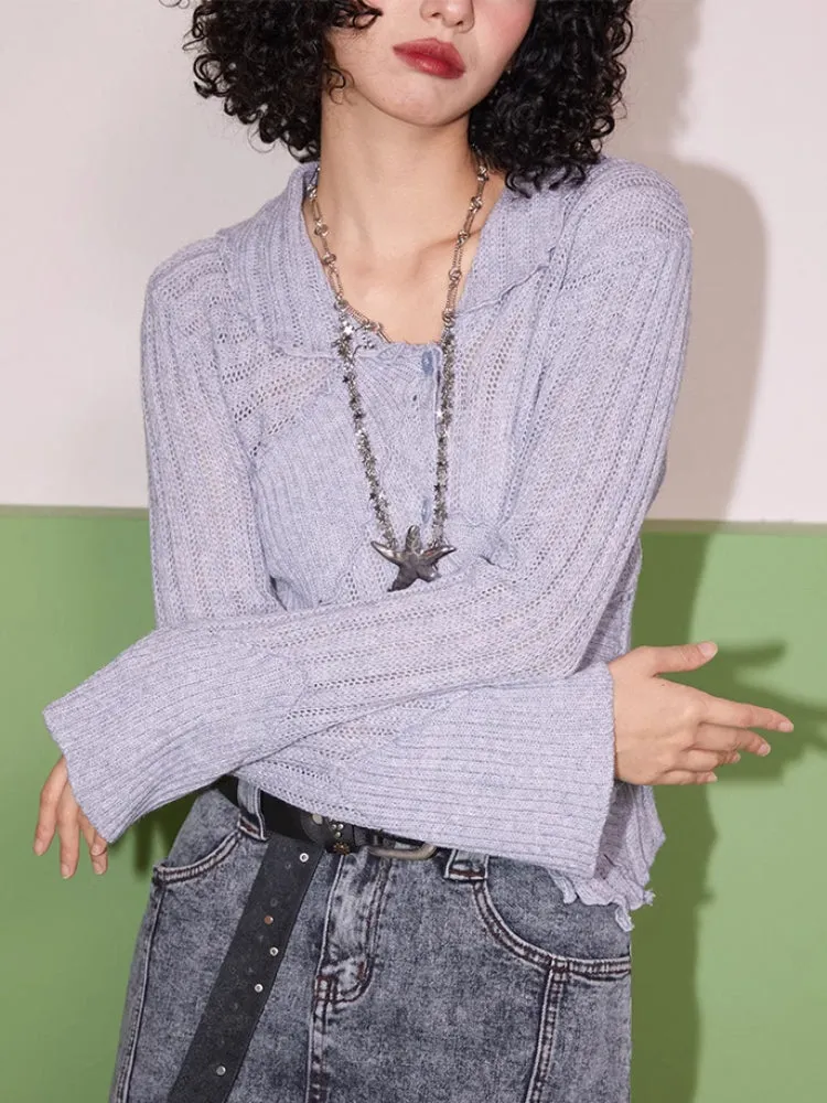 Tight wool knit cardigan【s0000007408】