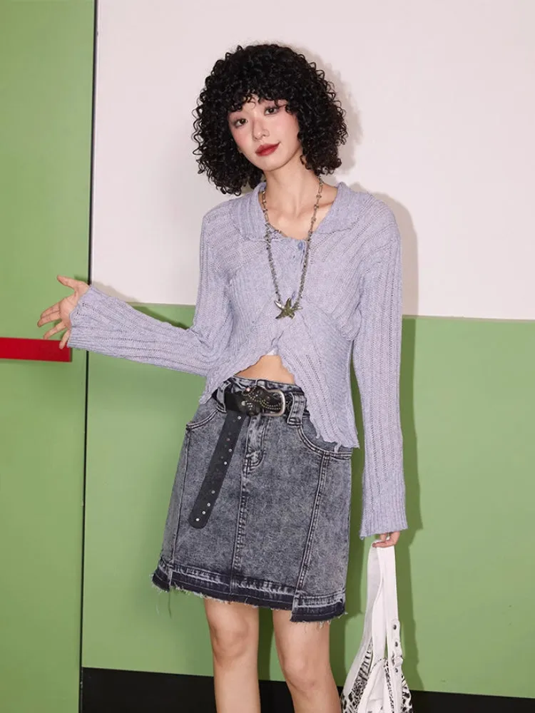 Tight wool knit cardigan【s0000007408】