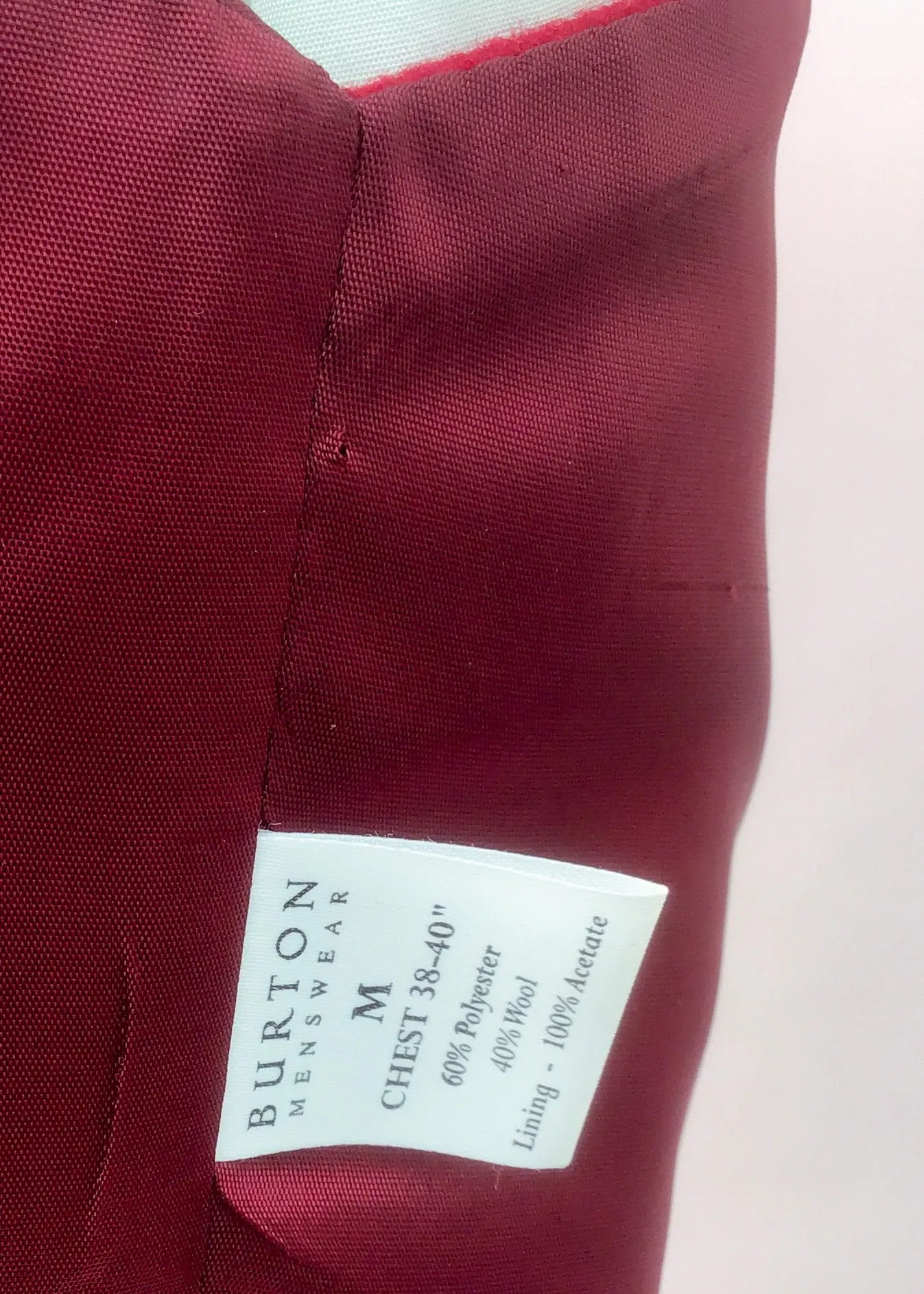 Vintage Burton Wine Colour Wool Waistcoat