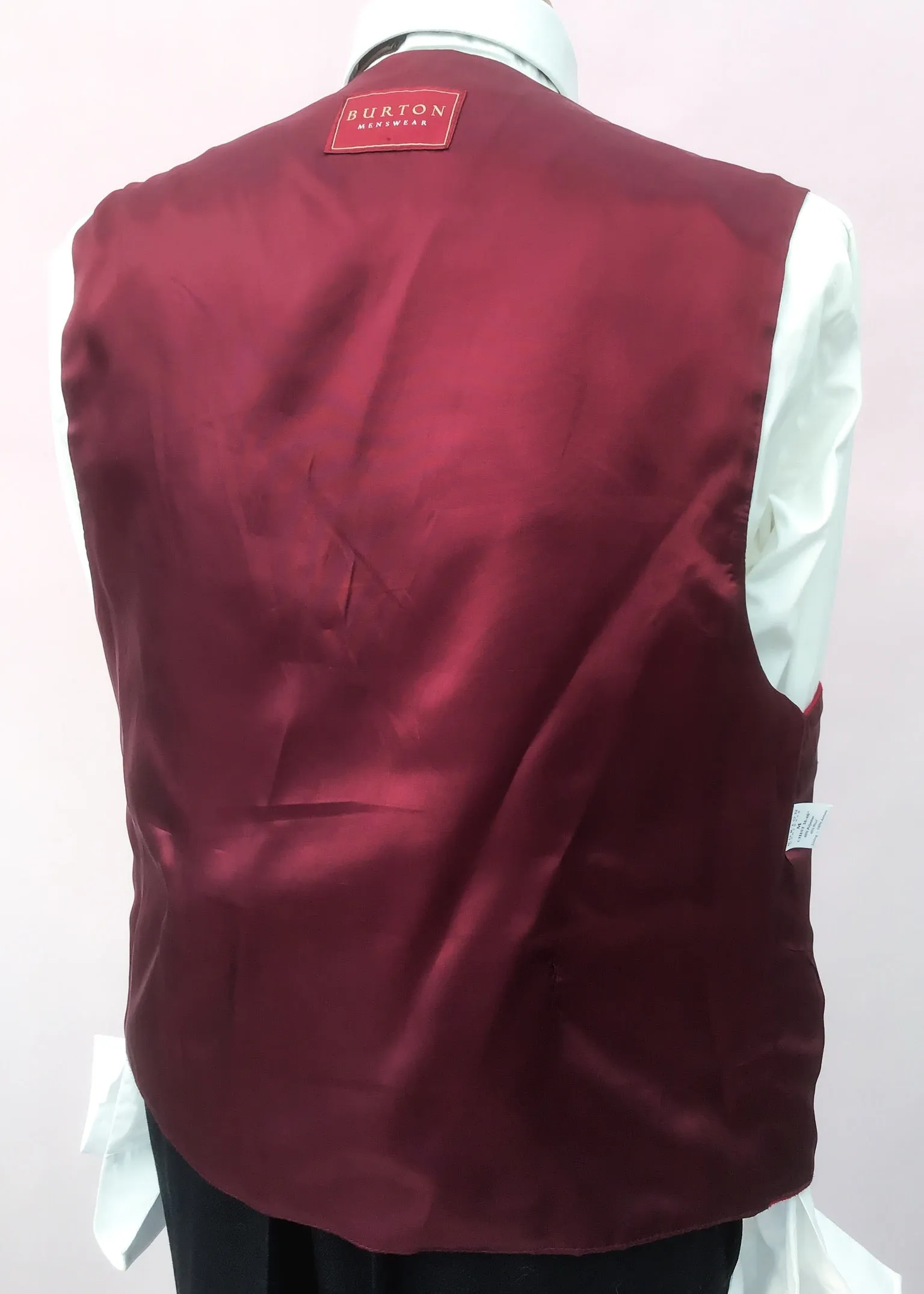 Vintage Burton Wine Colour Wool Waistcoat