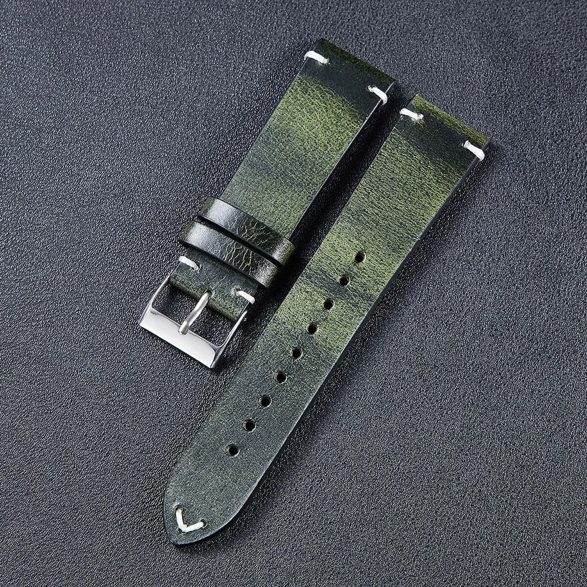 Vintage Oiled Leather Watch Straps Compatible with the Huawei Watch 2 Classic