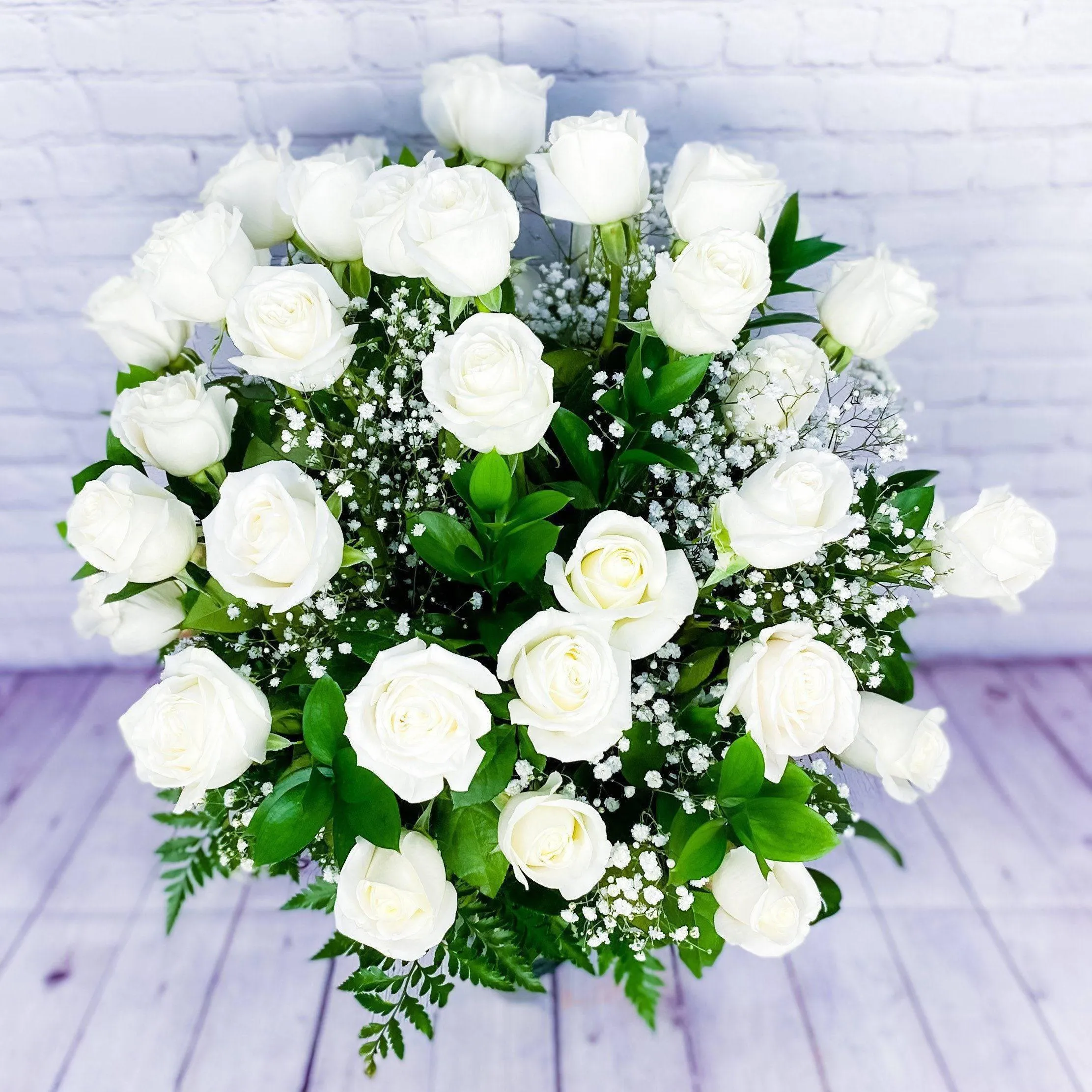 White Rose Bouquets, Premium Long Stem Rose