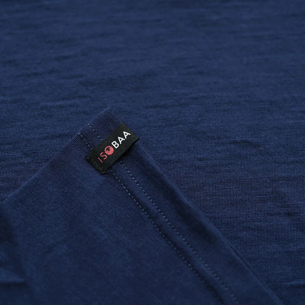 Womens Merino 150 Emblem Tee (Navy/Orange)