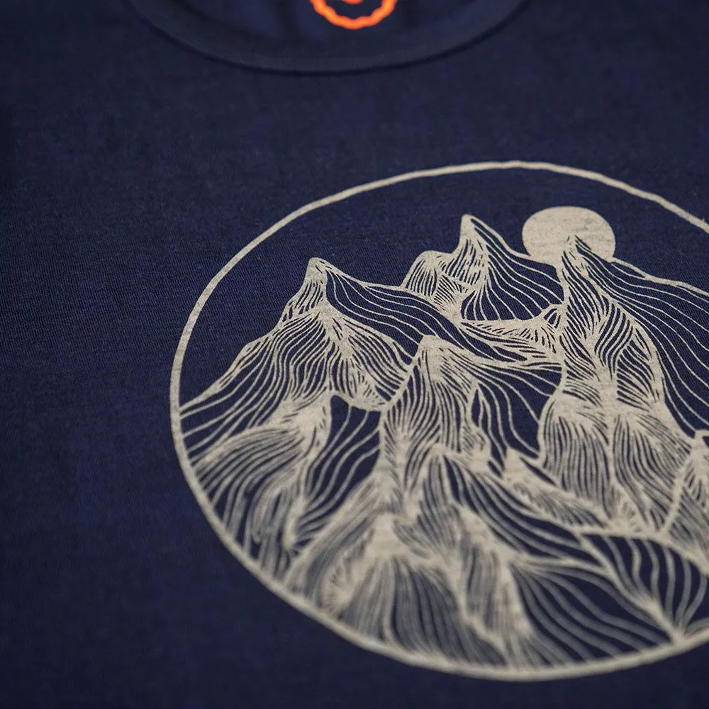 Womens Merino 150 Mountains Tee (Navy)