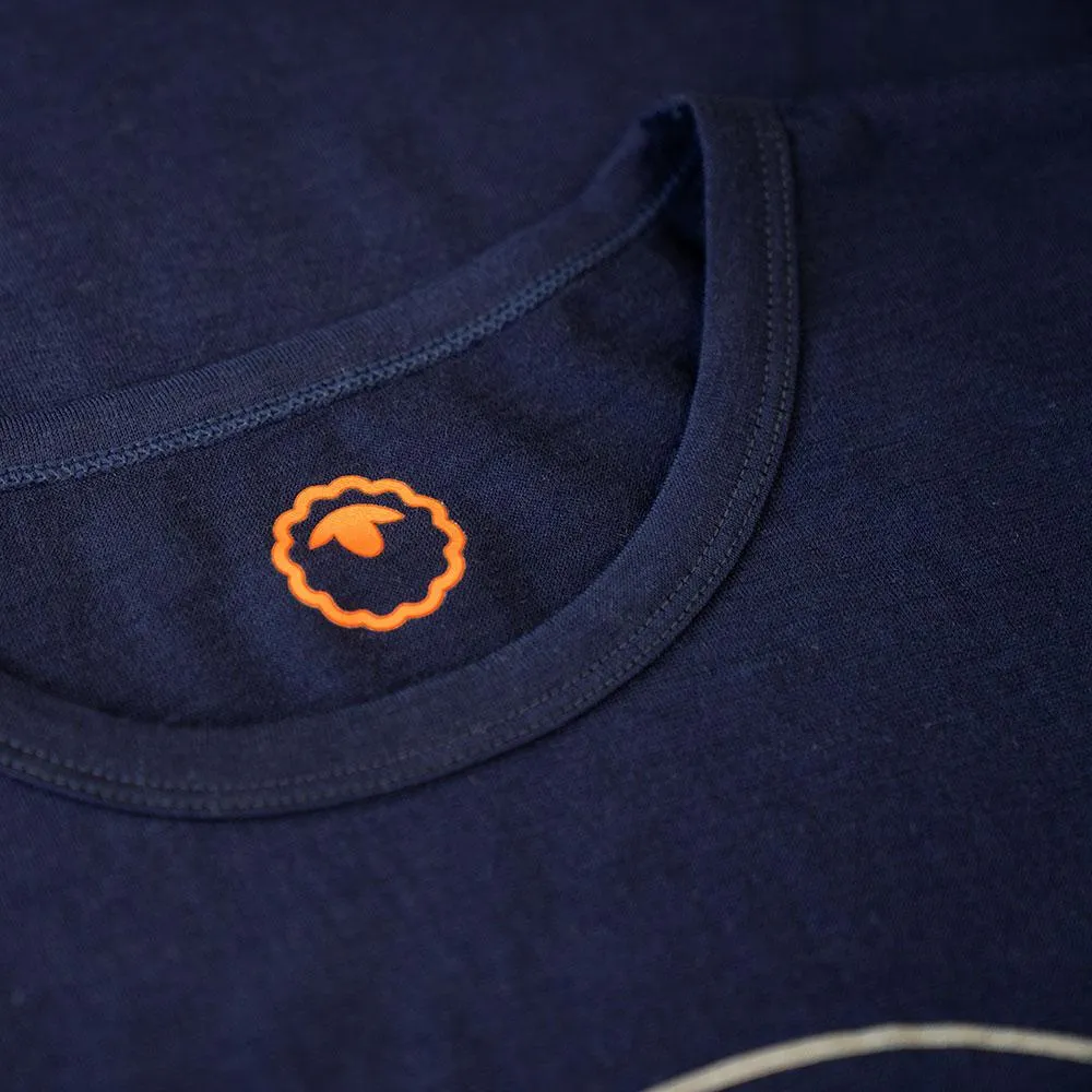 Womens Merino 150 Mountains Tee (Navy)