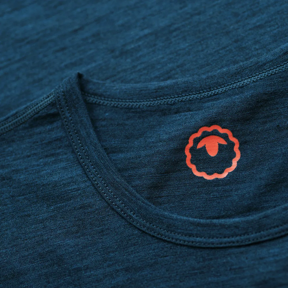 Womens Merino 150 Mountains Tee (Petrol/Lime)