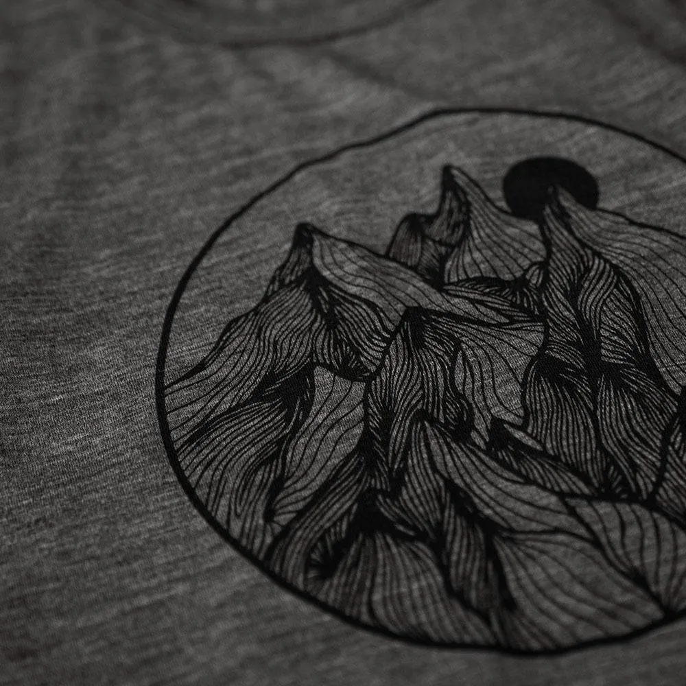 Womens Merino 150 Mountains Tee (Smoke)