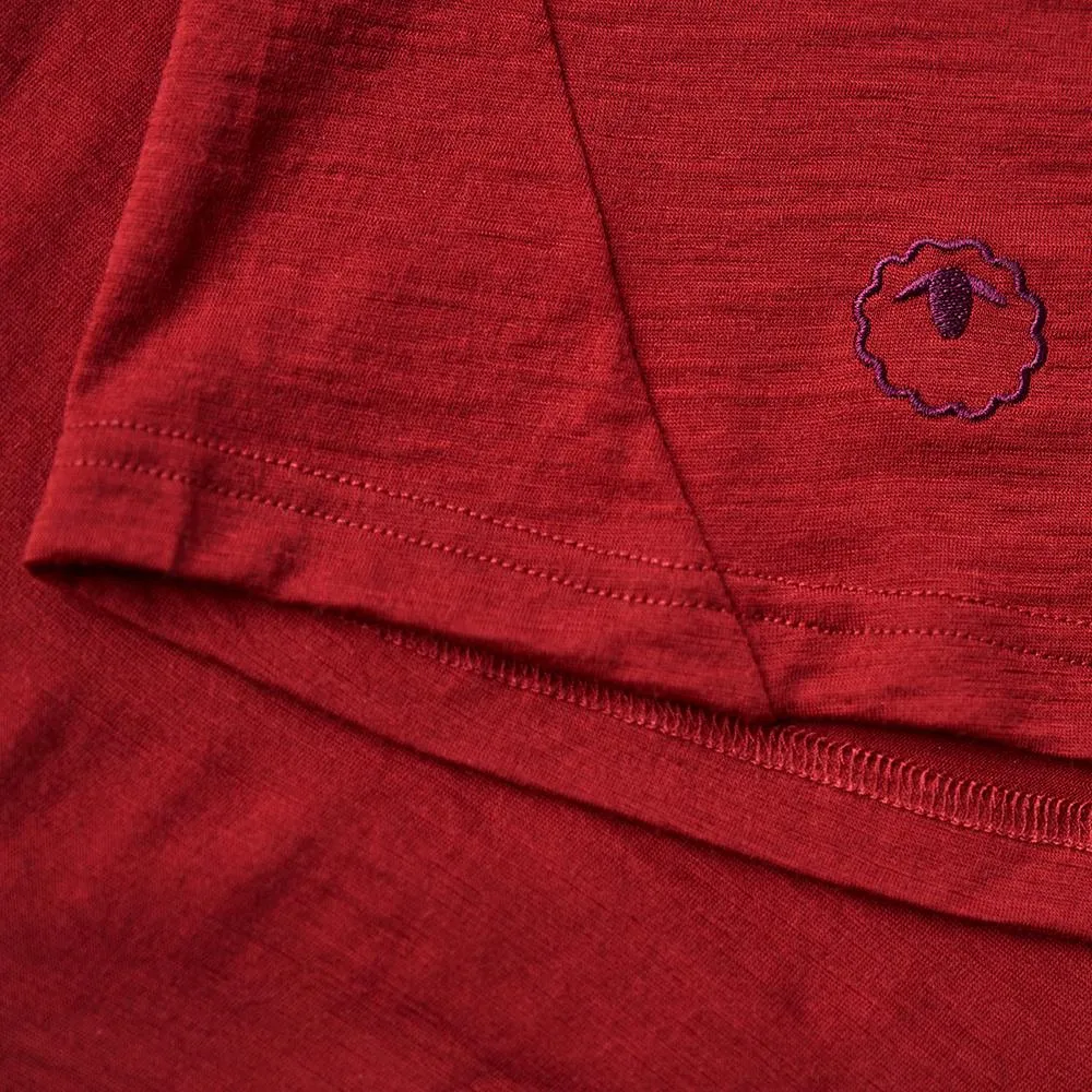 Womens Merino 150 Roll Sleeve Tee (Red)