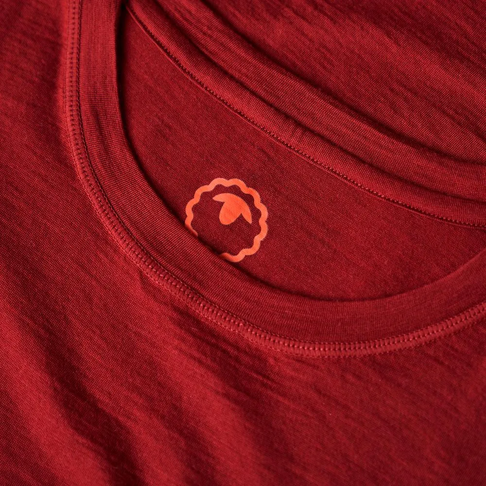 Womens Merino 150 Roll Sleeve Tee (Red)