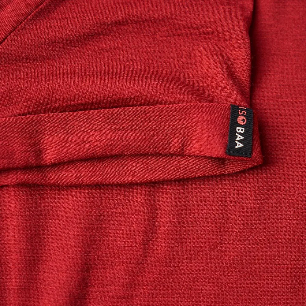 Womens Merino 150 Roll Sleeve Tee (Red)