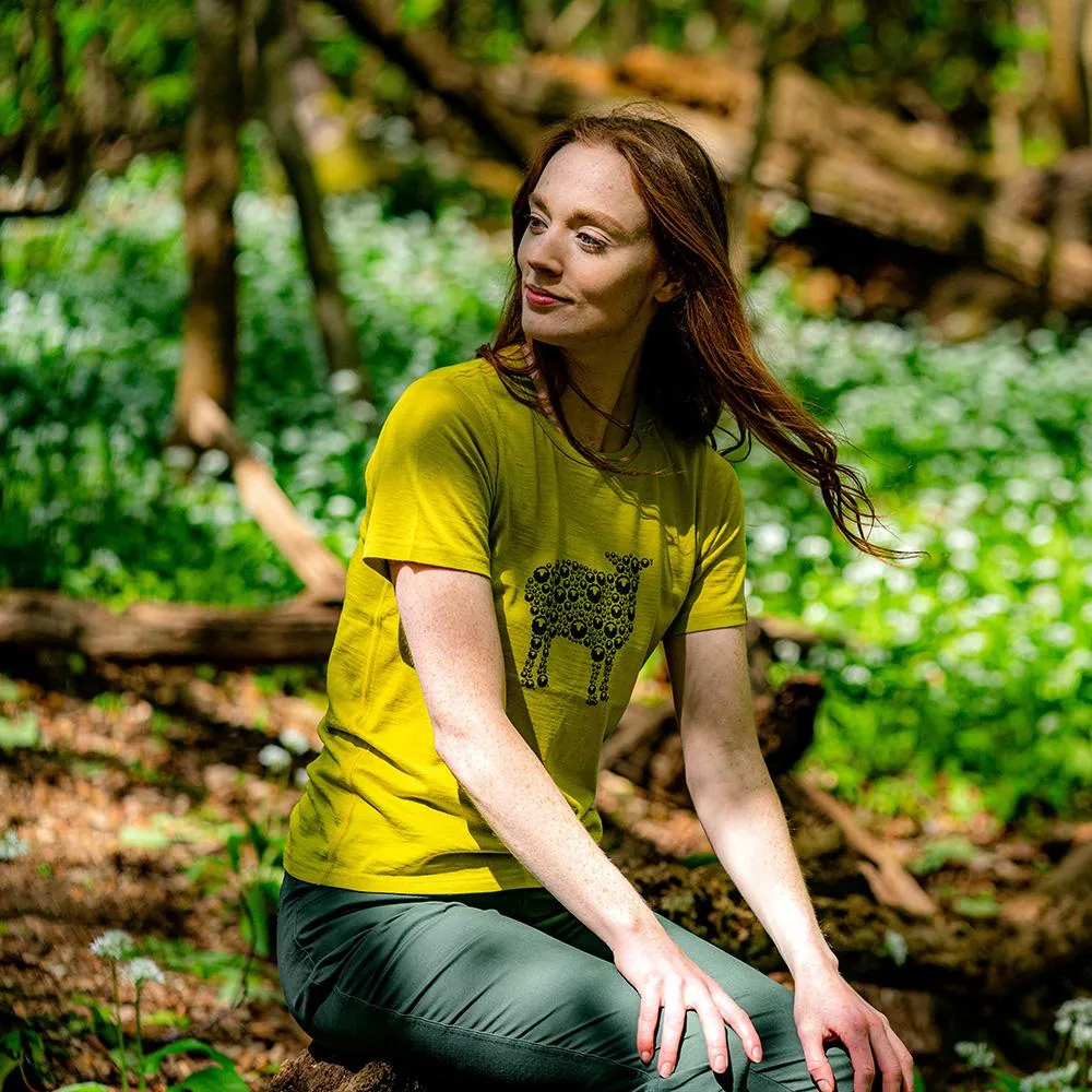 Womens Merino 150 Sheep Tee (Lime)