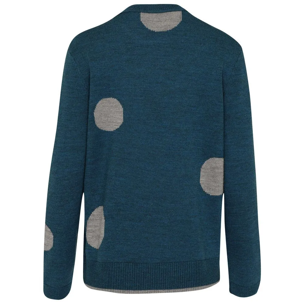 Womens Polka Dot Sweater (Petrol/Charcoal)