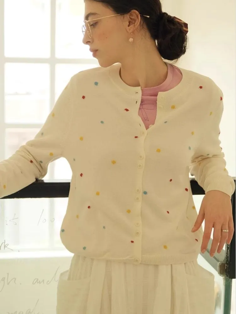Wool Loose Beige Cardigan【s0000007494】