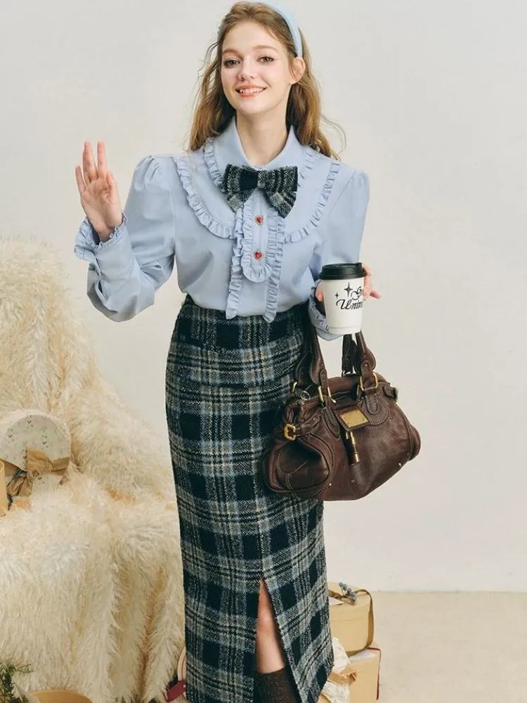 Wool thigh-length skirt【s0000004615】
