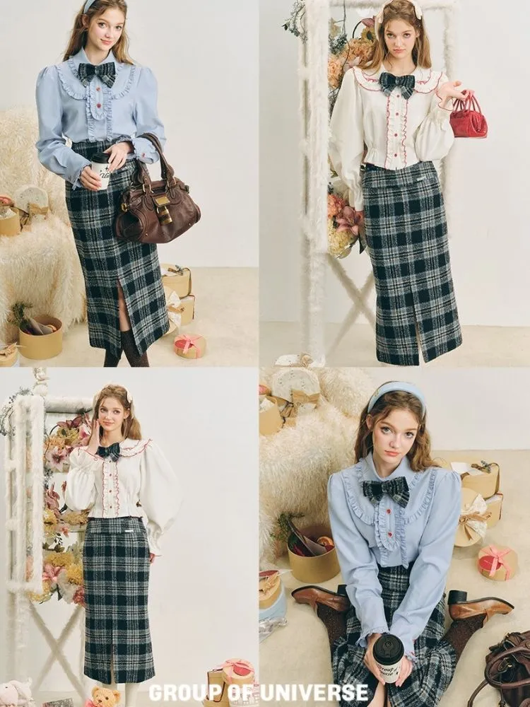 Wool thigh-length skirt【s0000004615】