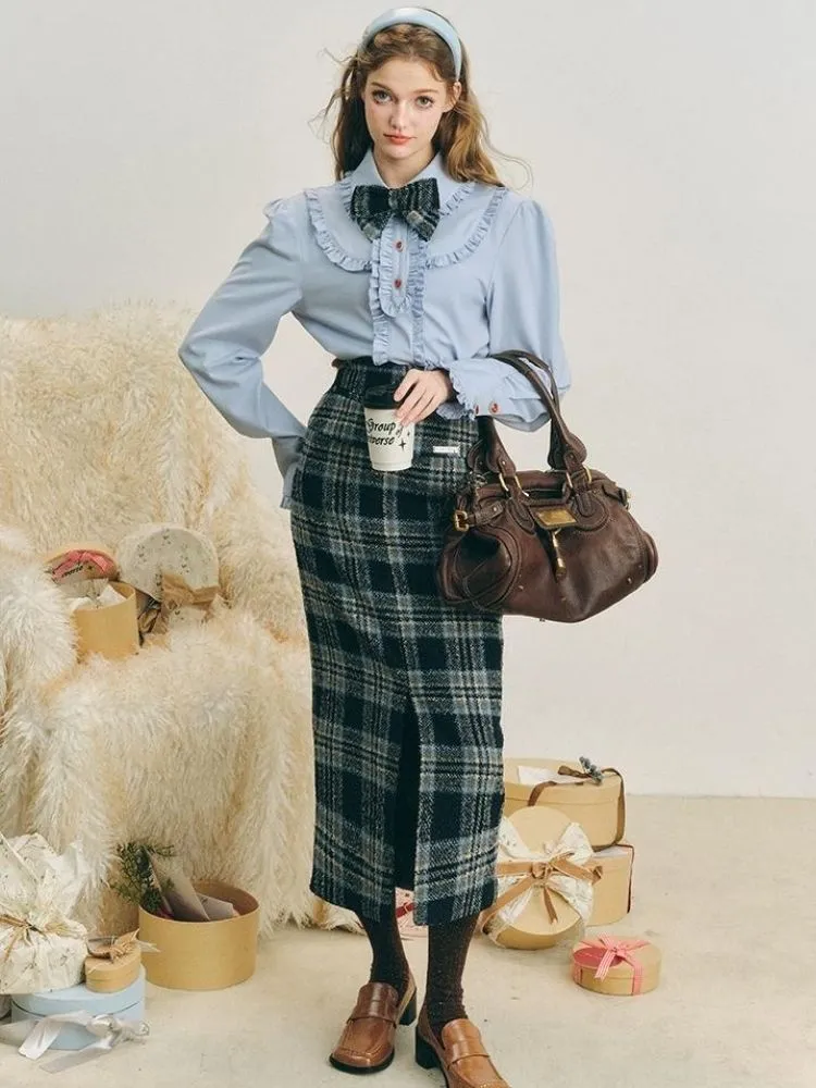 Wool thigh-length skirt【s0000004615】